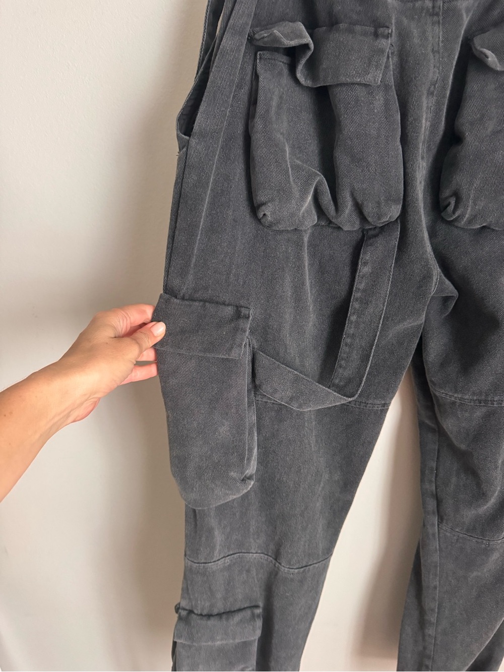 Manière De Voir Washed Black Cargo Utility Jogger Pants Streetwear Size M - Picture 5 of 16